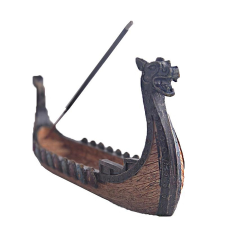 Hand Carved Dragon Boat Incense Stick Holder 24*12*5cm