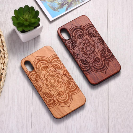Indian Mandala Engraved Real Wood iPhone Case